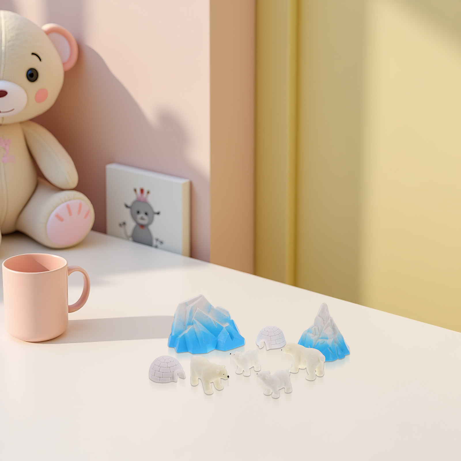 8Pcs Mini Resin Polar Bears Ar - Resin Crafts review and price