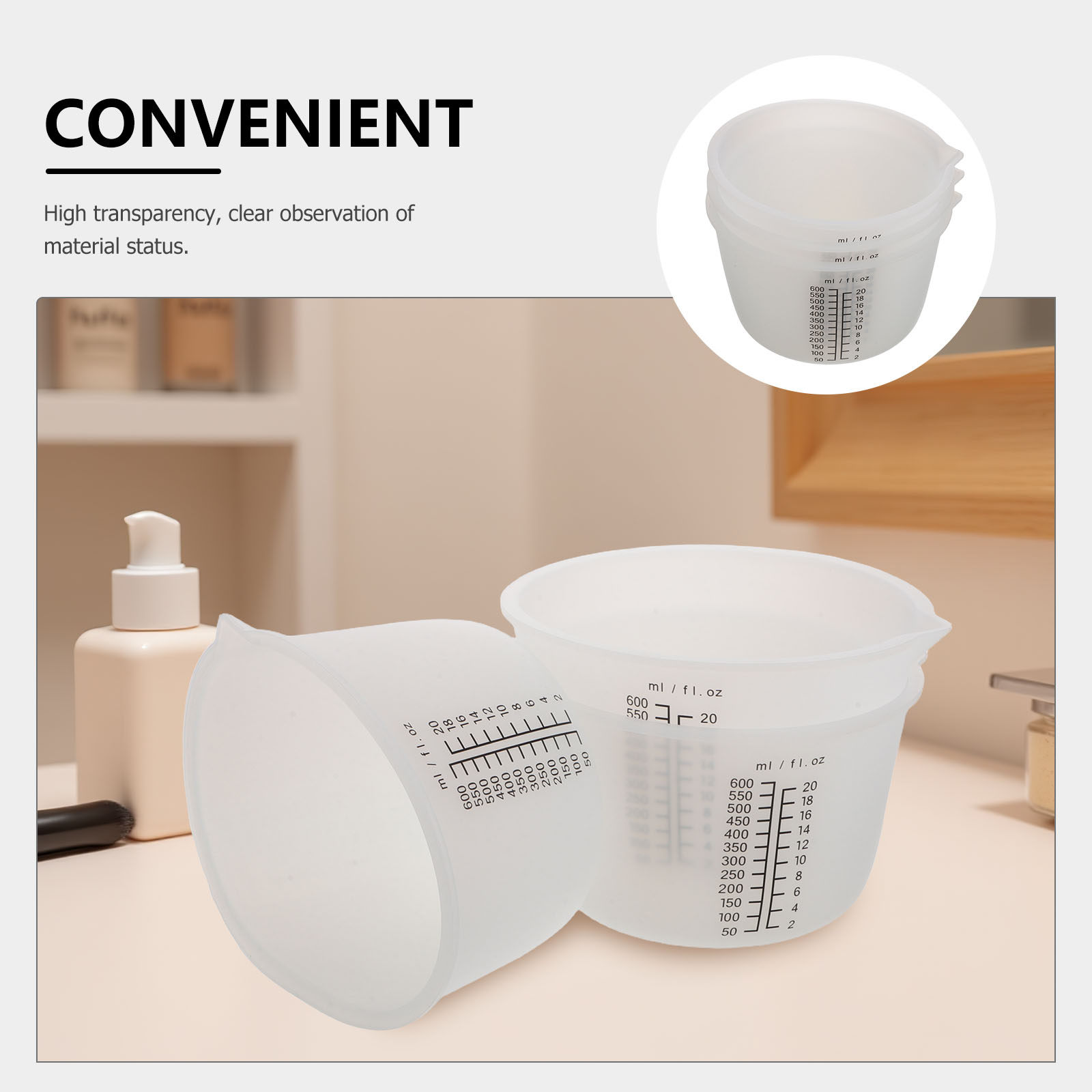 3Pcs Silicone Resin Pouring Cu - Mixing Cup Silicone review and price