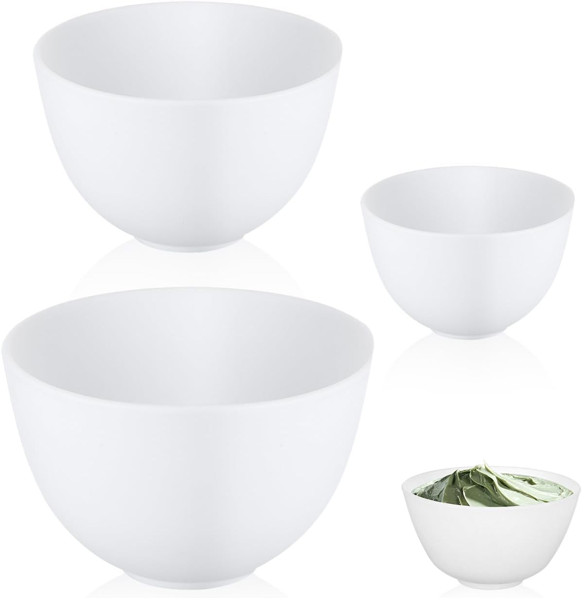 3pcs/set Silicone Bowls White  - Mixing Cup Silicone review and price