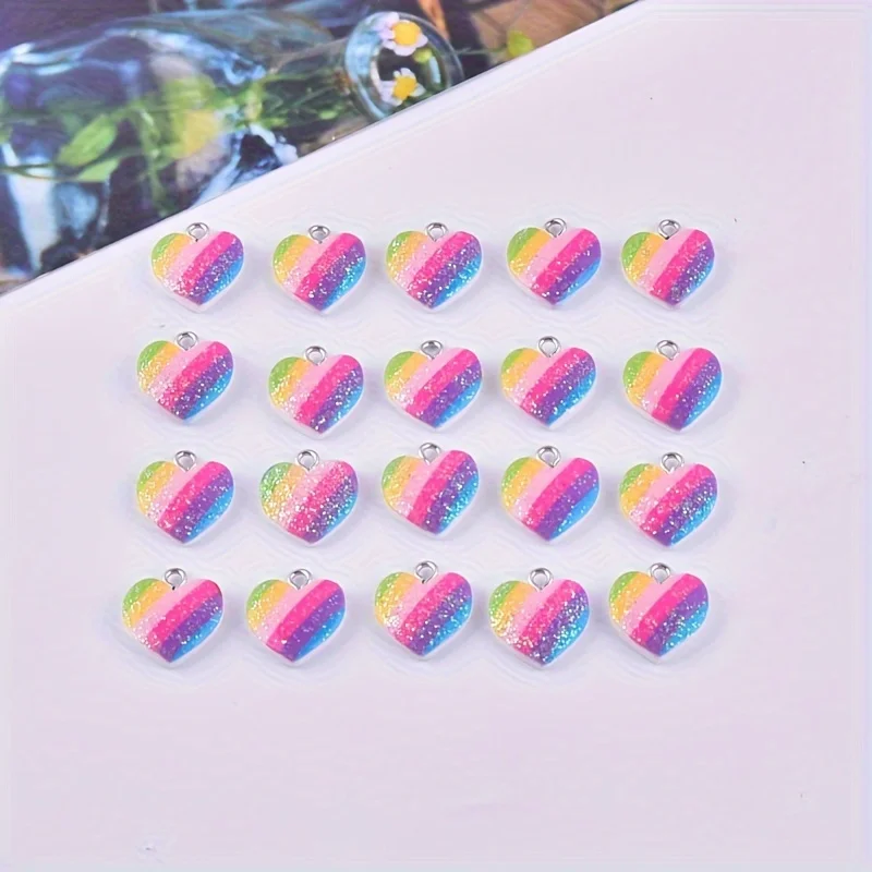 10Pcs Colorful Heart Resin Cha - Resin Craft Projects review and price