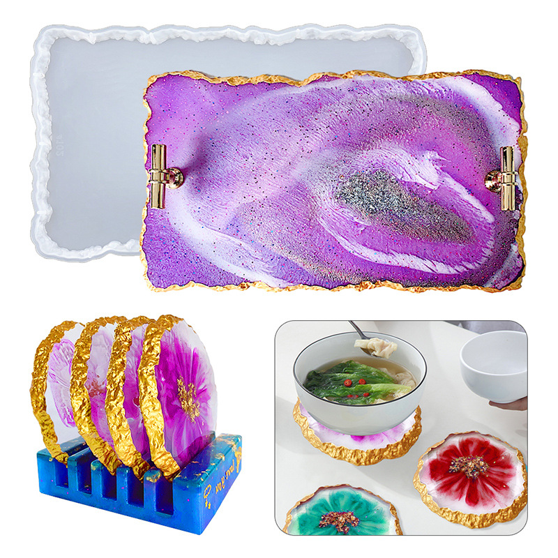DM413 Drusy Coaster Resin Mold - Serving Tray Mold review and price