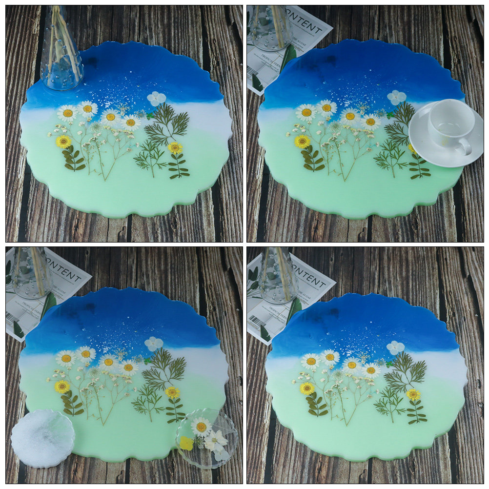 2Pcs Crystal Resin Silicone Tr - Serving Tray Mold review and price