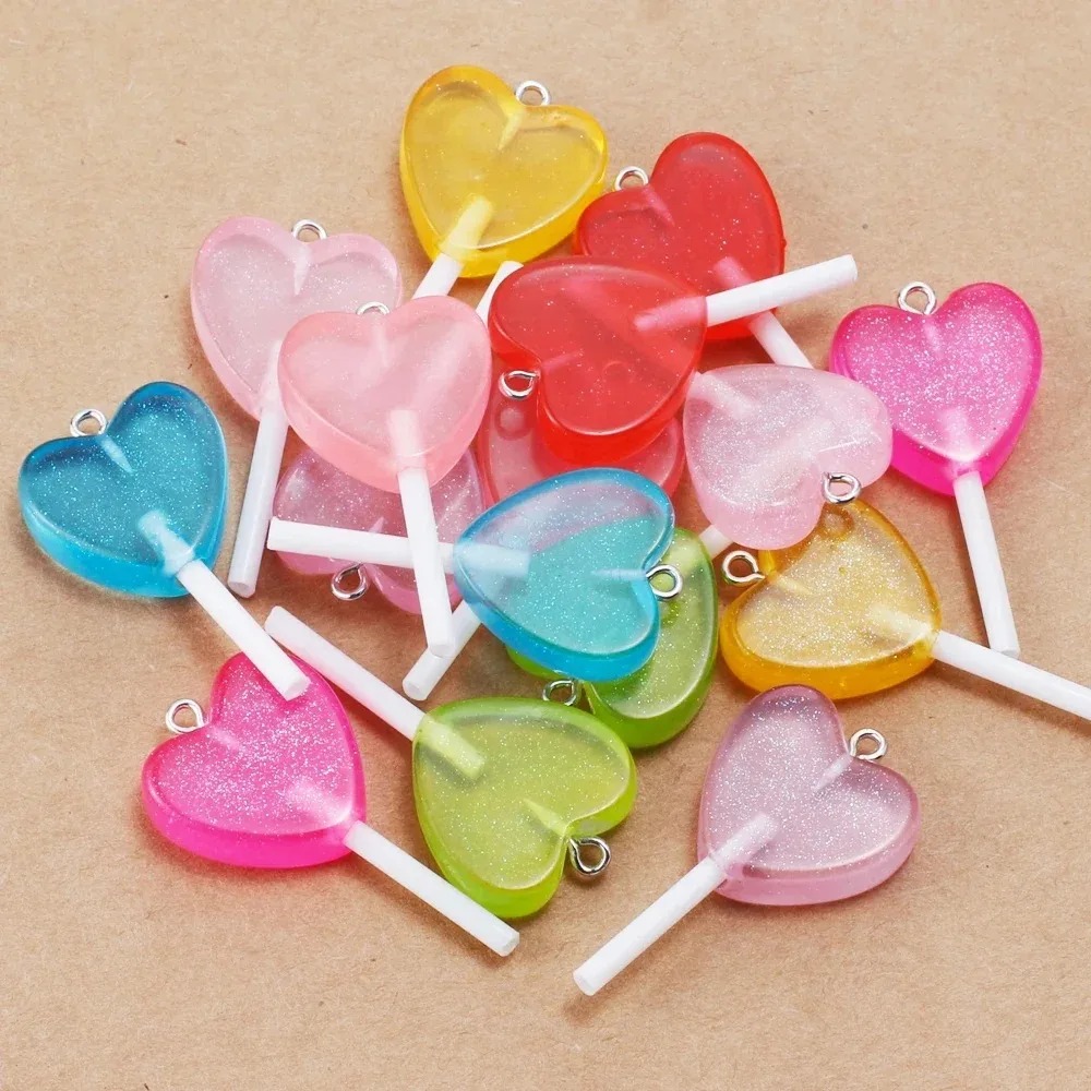 10Pcs Kawaii Sparkly Heart Lol - Resin Craft Material review and price